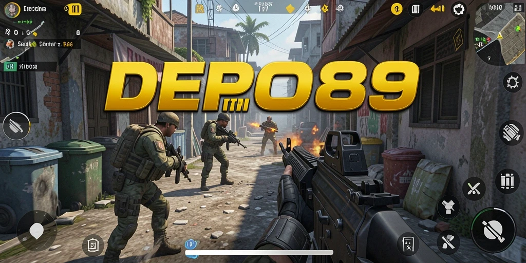 Tampilan screenshot gameplay seru dalam DEPO89 dengan aksi tembak-menembak.