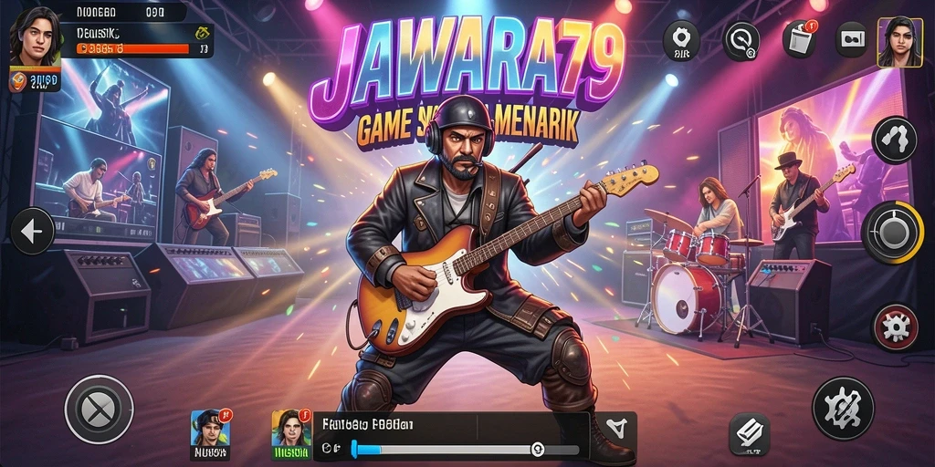 Gameplay seru JAWARA79 dengan berbagai lagu menarik.