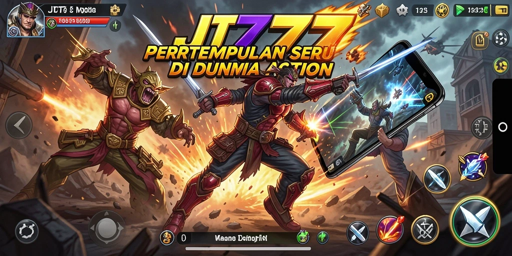 Tampilan gameplay JT777 yang mendebarkan dalam suasana pertempuran.