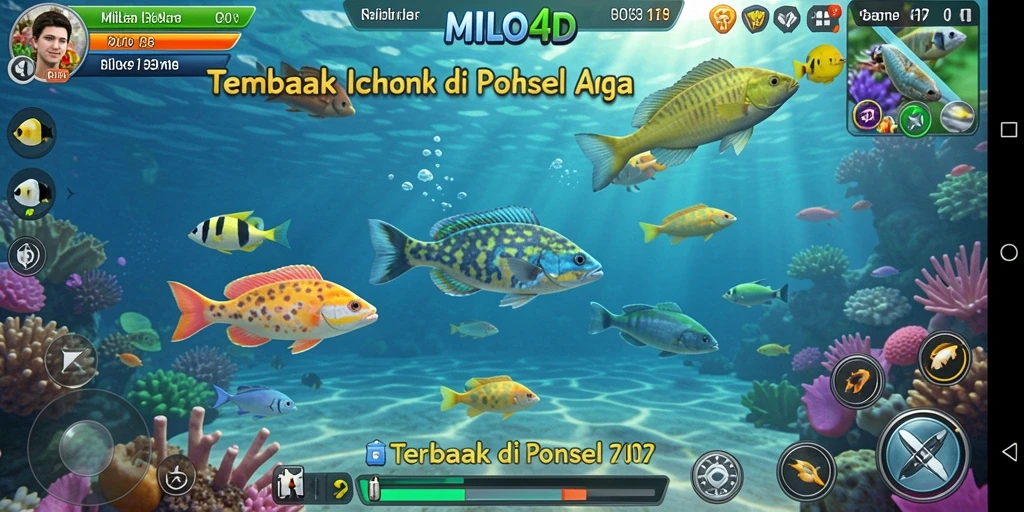 Tampilan seru dari gameplay Tembak Ikan MILO4D.