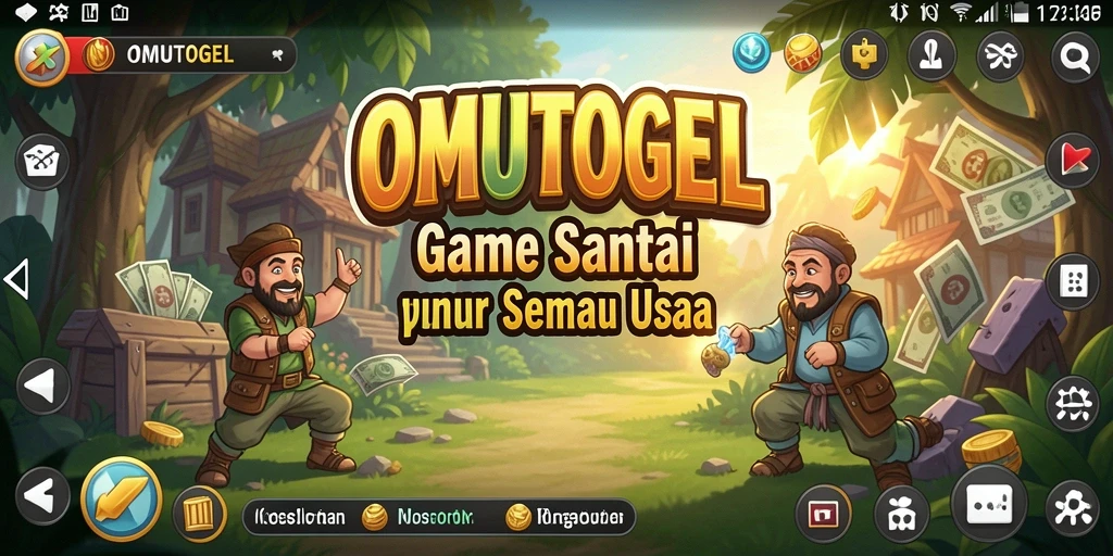 Tampilan gameplay OMUTOGEL yang ceria dan menghibur