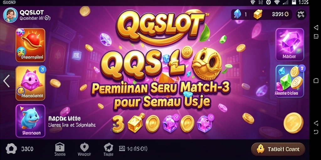 Screenshot gameplay QQSLOT yang menampilkan momen seru Match-3.