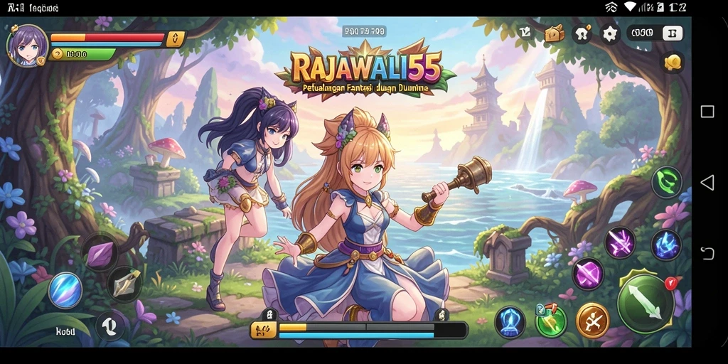 Tampilan gameplay seru dalam dunia anime menarik.