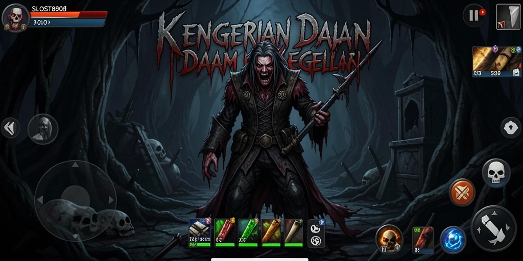 Tangkapan layar dari gameplay SLOST8808 yang menegangkan dan mencekam.