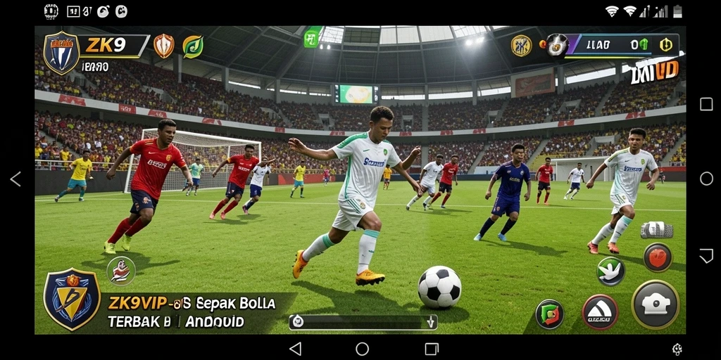 Tampilan gameplay ZK9VIP yang menegangkan dan realistis dalam pertandingan sepak bola.